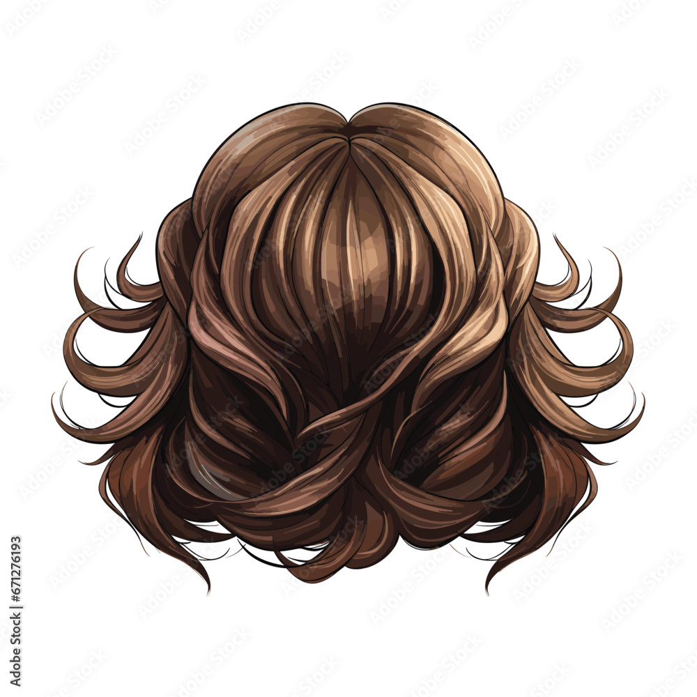 Women wigs hairstyle back icon Women wigs hairstyle back icon