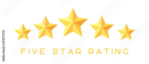 Five star rating logo. Customer rating review flat icon for apps and websites. Vector illustration
