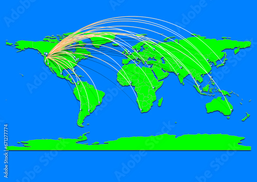 Yakima, United States of America map - Concept map for Yakima, United States of America on World map. Suitable for export concepts. File is suitable for digital editing and prints of all sizes. photo