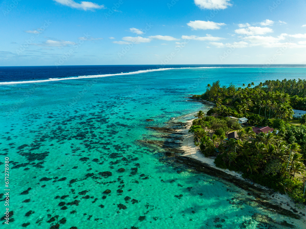 Huahine by drone, French Polynesia