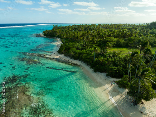 Huahine by drone, French Polynesia photo
