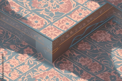 Seamless flowers pattern painting with trendy colors. Print Design, generative ai