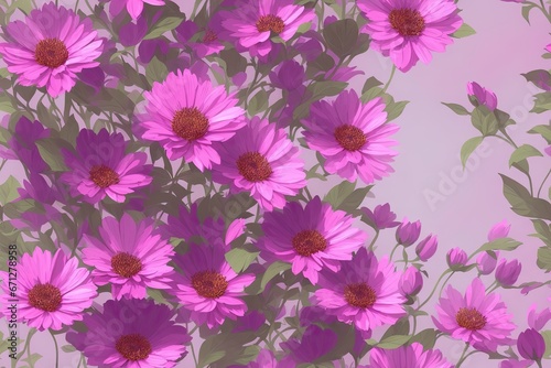Seamless flowers pattern painting with trendy colors. Print Design, generative ai