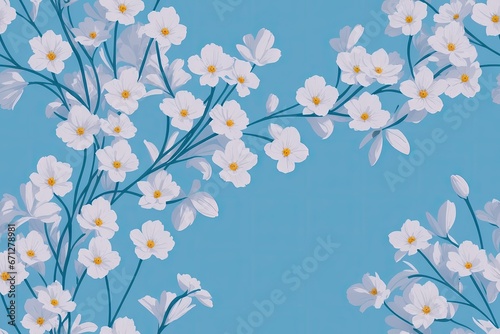 Seamless flowers pattern painting with trendy colors. Print Design, generative ai