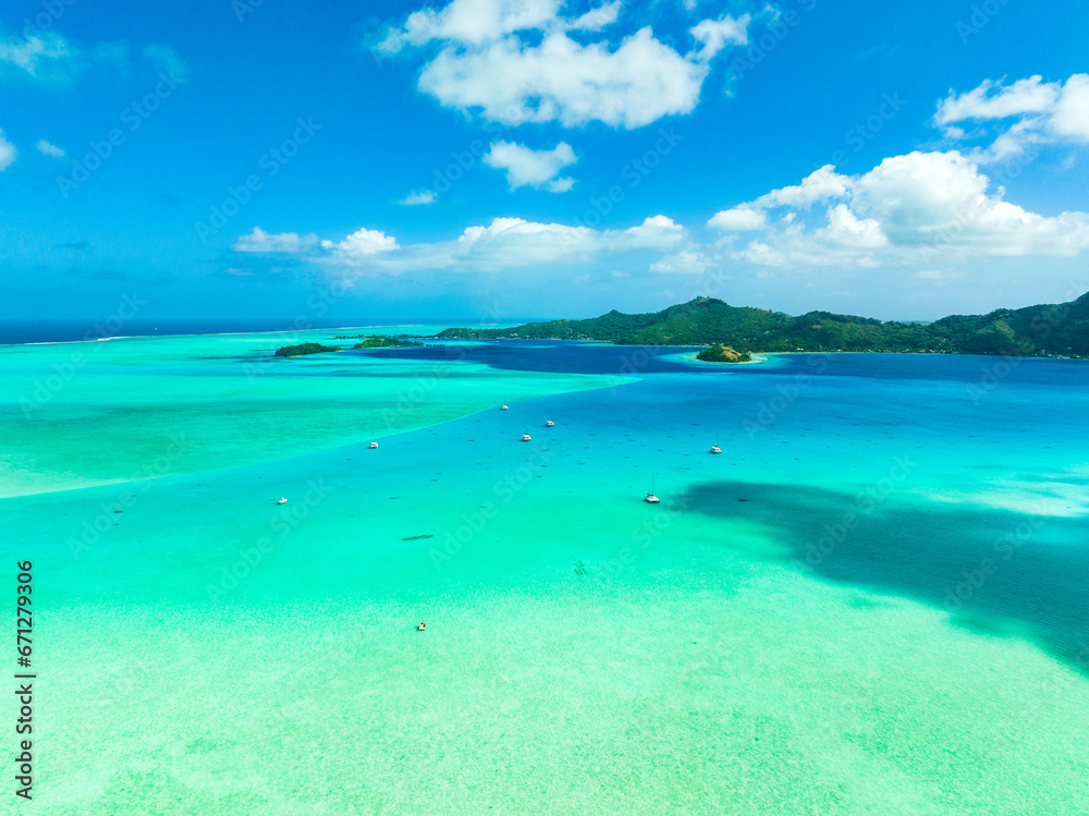 Bora Bora by drone, Feench Polynesia