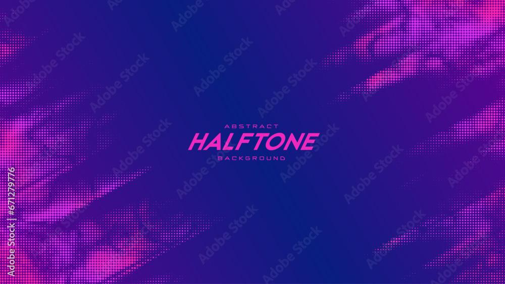 Abstract vector torn monochrome halftone background. Scrathed dotted texture element. Diagonal composition