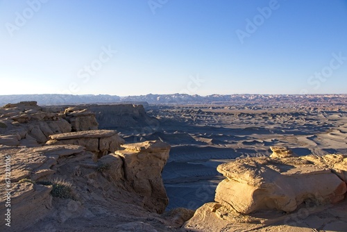Looking down from the Moon Overlook in Southern Utah. Indicated by the name, this point overlooks an otherwordly and moon-like landscape from a high cliff