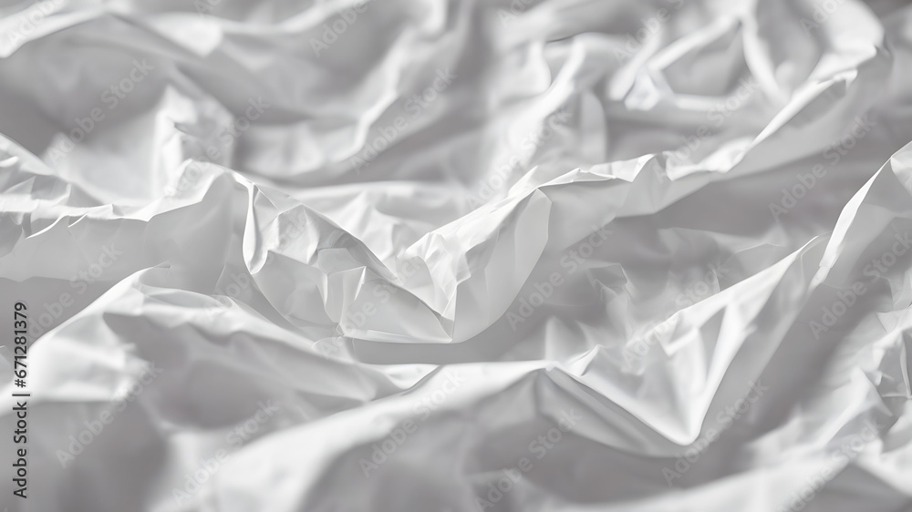 Obraz premium White crumpled paper background, texture pattern overlay, paper texture illustration with a transparent background