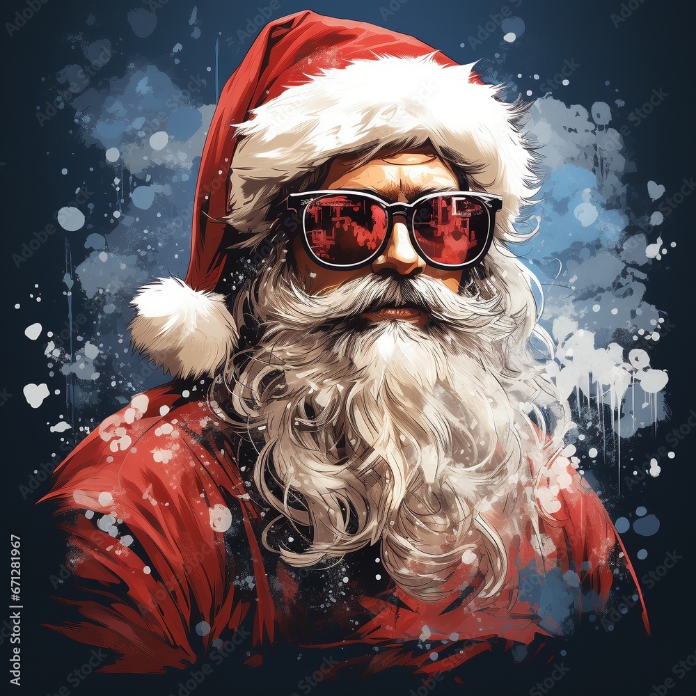 Cool Santa Claus with sunglasses