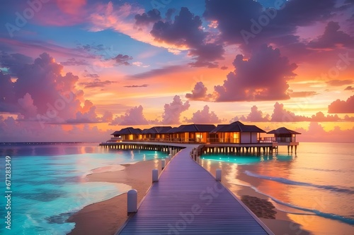  Amazing sunset panorama at Maldives Luxury reso 
