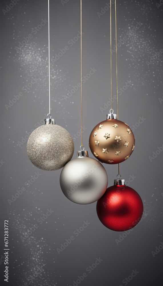 Beautiful christmas balls grey background Beautiful christmas balls grey background