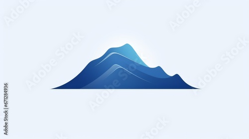 Logo, minimalistic, modern, blue mountains