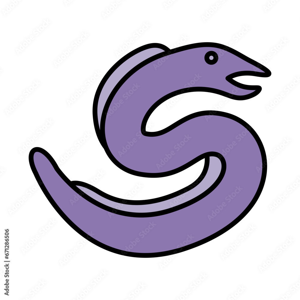 Sea eel icon, sea element vector graphic Sea eel icon, sea element vector graphic