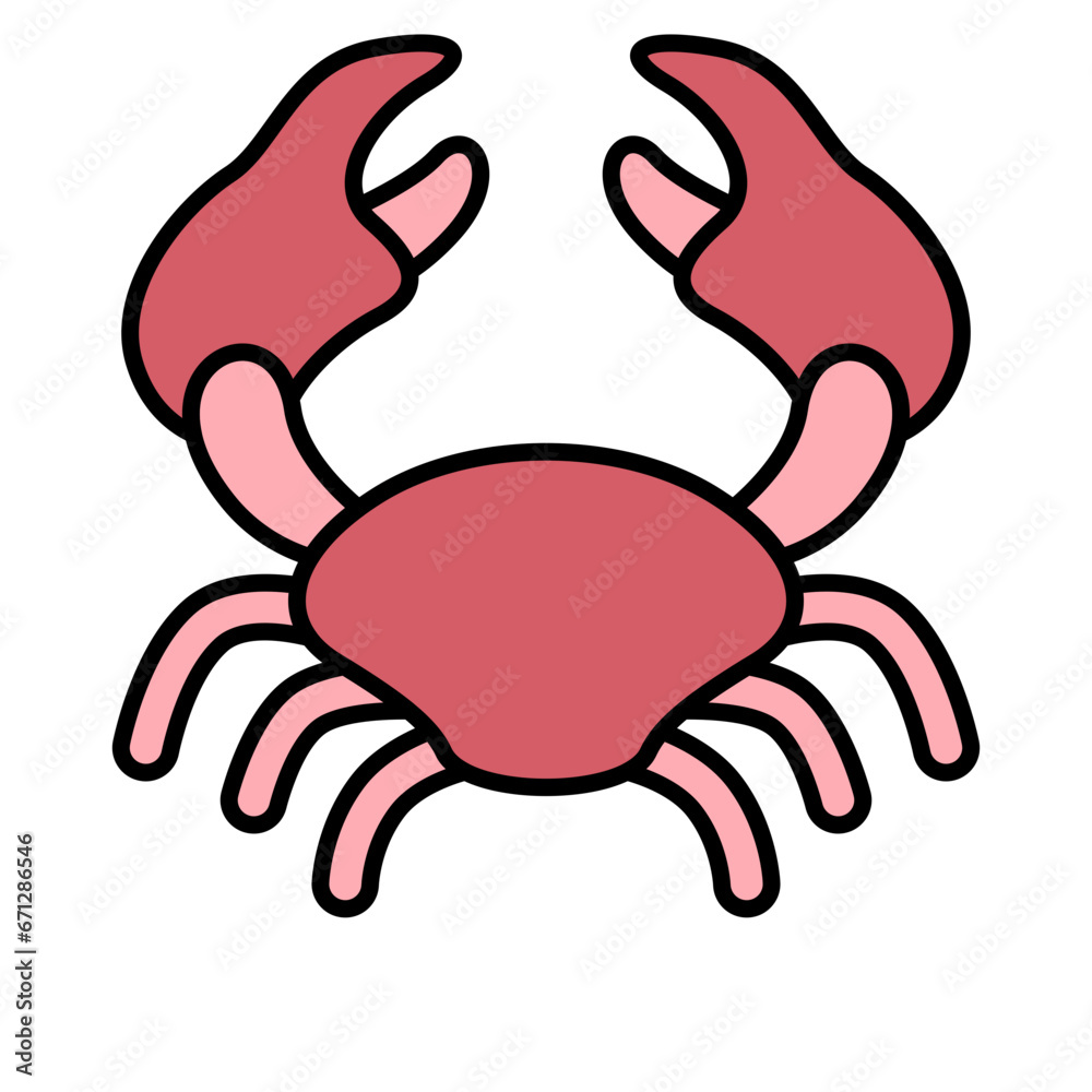 Crab icon, sea element vector graphic Crab icon, sea element vector graphic