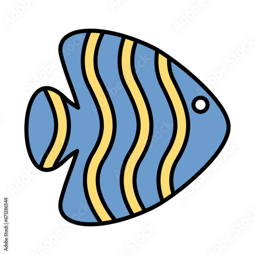 Fototapeta Naklejka Na Ścianę i Meble -  stripe fish icon, sea element vector graphic