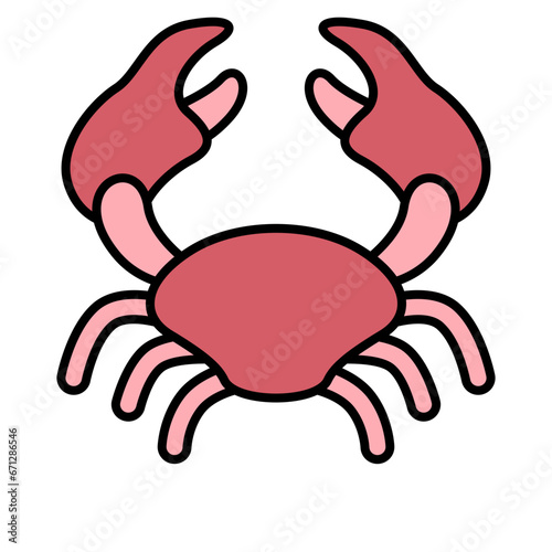 Crab icon, sea element vector graphic