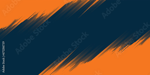 Dots halftone yellow and dark blue color pattern gradient grunge texture background. vector grunge