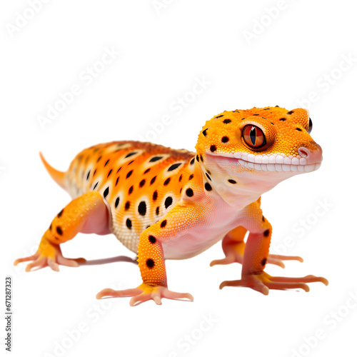 Leopard gecko on transparent background