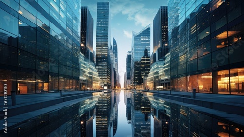 Office building in the city. Cityscape, contemporary glass.