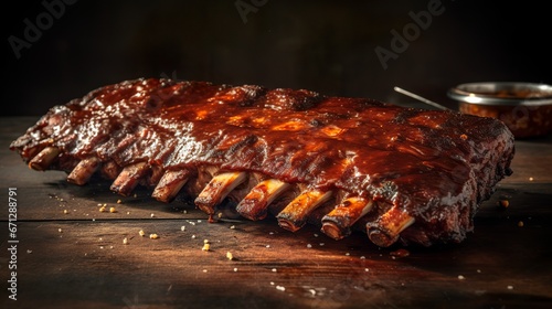 Barbecue ribs food photo for restaurants and advertisements, generative ai
