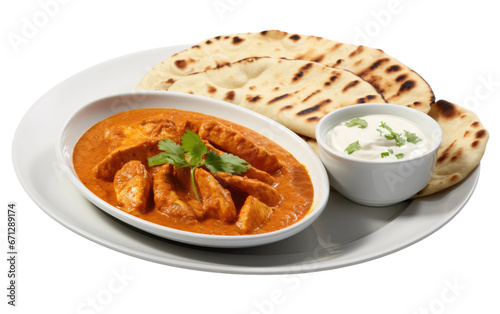 Naan Bread Infused Soup Delight on Transparent Background