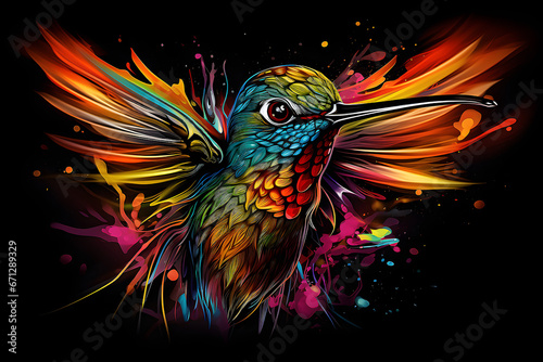 Abstract bird full of colors
