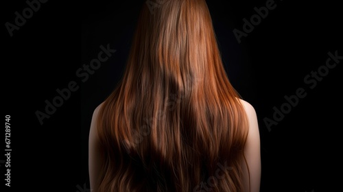 Very long and healthy dark brown hair, young thin fit beautiful white woman model, great for advertisement, generative ai
