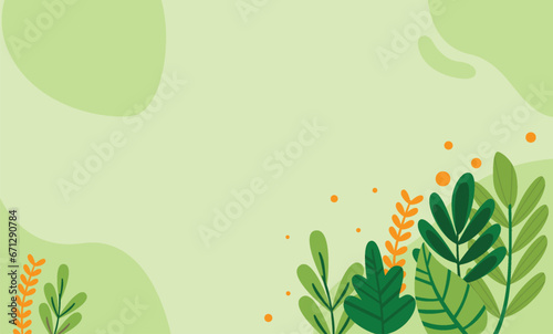 world environment day banner with leaf plant on green background vector design 