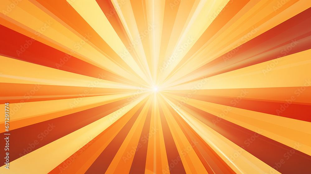 An orange and yellow striped background with sunbeams An orange and yellow striped background with sunbeams
