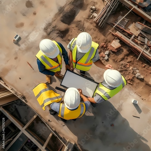 Construction engineers planing the constrcution site