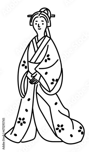 	江戸時代の武家の女性のイラスト