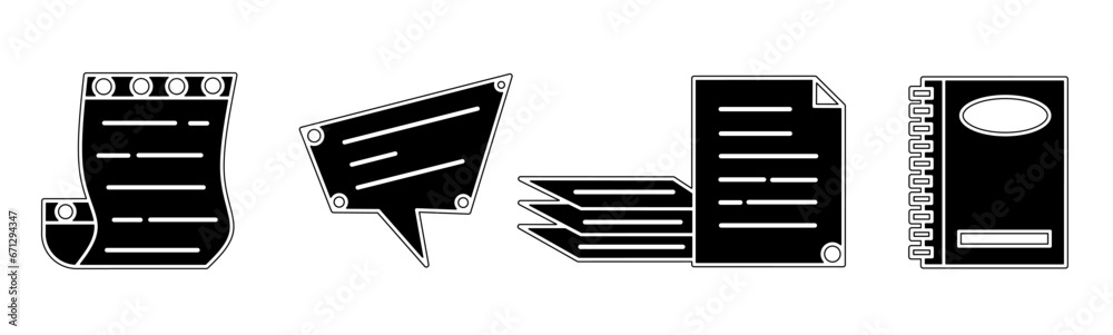Text, document icon collection. An illustration of a black text, document icon. Stock vector. Text, document icon collection. An illustration of a black text, document icon. Stock vector.