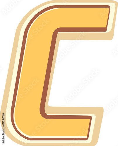 Layered alphabet letter c