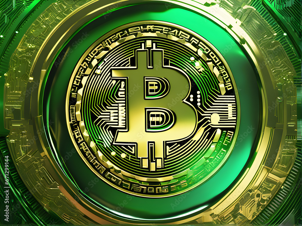 abstract composition of big bitcoin currency, finance concept, generative ai abstract composition of big bitcoin currency, finance concept, generative ai