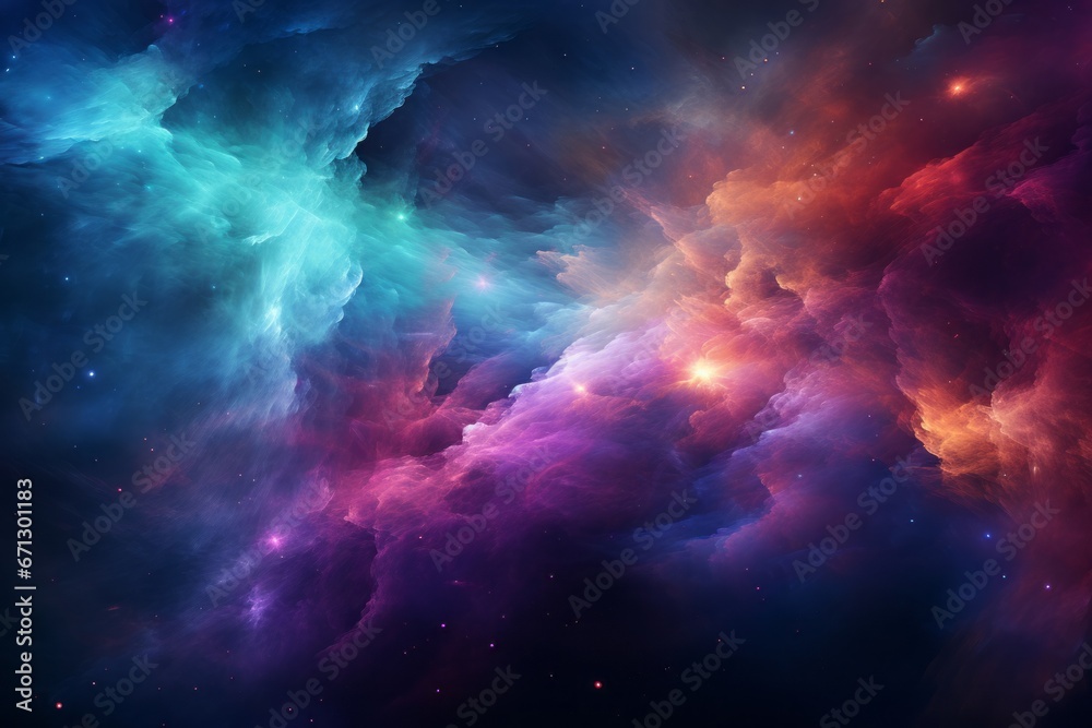 Soothing depiction of cosmic wonder, abstract, Generative AI