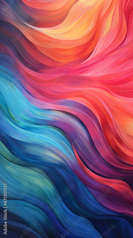 Obraz premium Abstract wave pattern of colorful fabric, textile, texture background