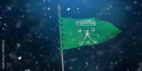 Barbarossa Hayreddin Pasha flag, 3D Design. photo