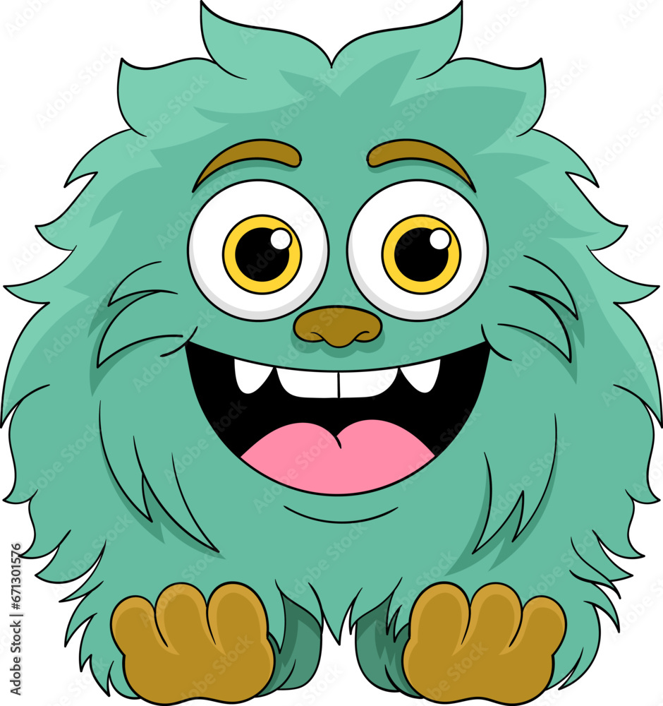 a cute green fur monster cartoon a cute green fur monster cartoon