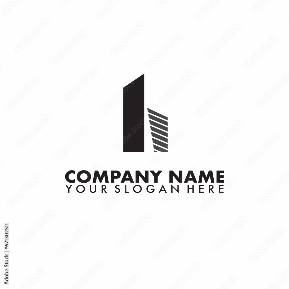 Letter H building logo concept architecture home construction company logo realty rent symbol icon vector template.