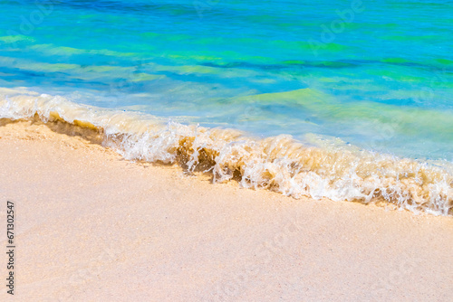 Wallpaper Mural Waves at tropical beach caribbean sea clear turquoise water Mexico. Torontodigital.ca