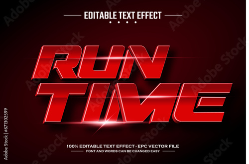 Run time 3D editable text effect template photo