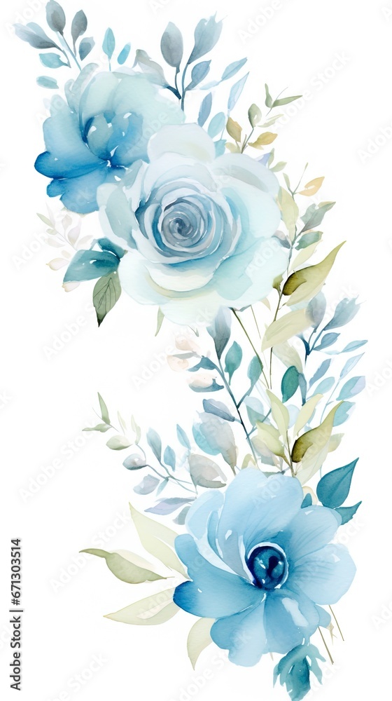 Obraz premium Blue flowers frame with room for text copy.