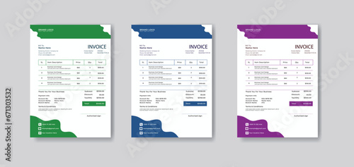 Vector corporate business professional flat design sales invoice design template for your business