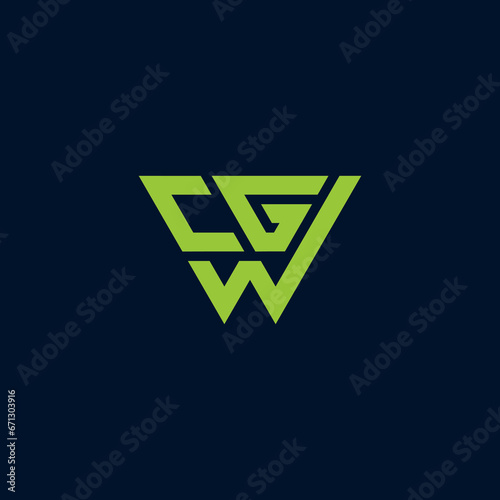 letter cgw logo design photo