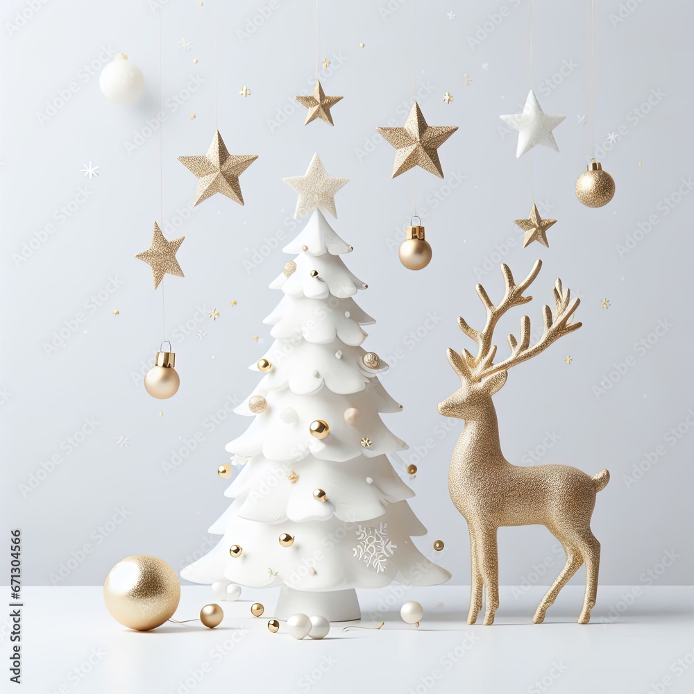Portrait Futuristic Christmas and New Year Background AI Generative Portrait Futuristic Christmas and New Year Background AI Generative
