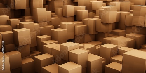 Abstract illustration of card board boxes. 