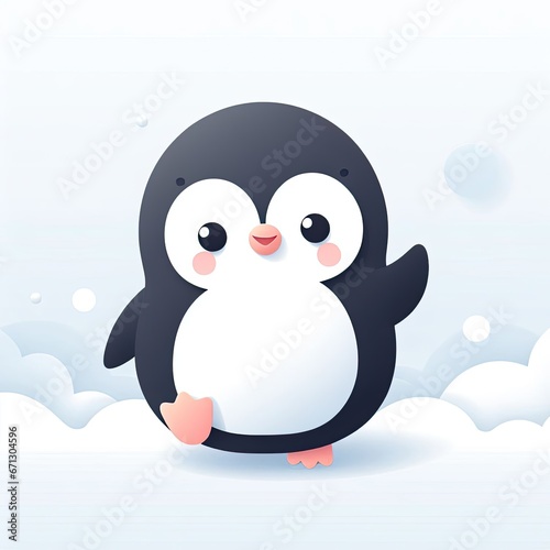 Illustration cute penguin design character AI Generative © Tebha Workspace