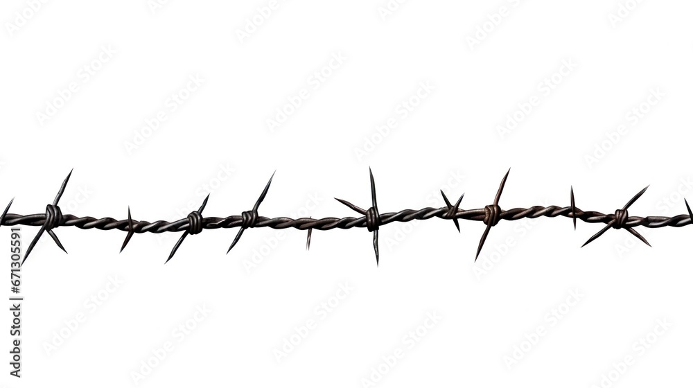 Barbed wire on transparent p Barbed wire on transparent p