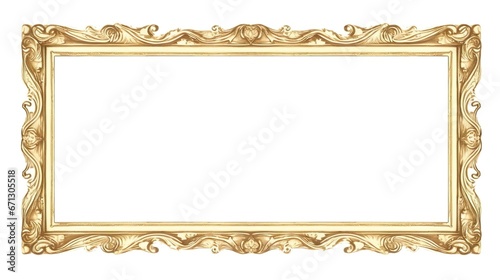 Antique carved gilded frame isolated on white backgr