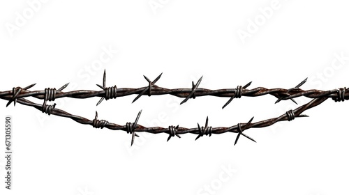 Barbed wire on transparent p photo
